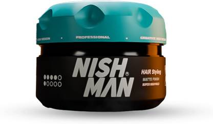 Nishman Matte Clay M4 Hair Styling Wax for Men High Hold, Super Matte Finish Hair Clay