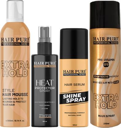 Hair Pure Hair Styling Combo Kit | Hair Styling Kit | Ideal for Salon & Personal Use Hair Spray