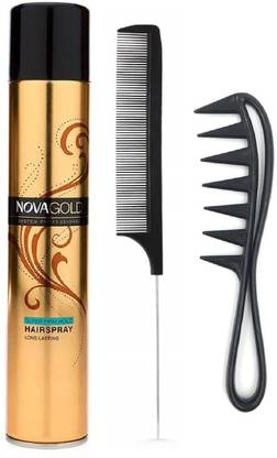 ROODILES Hair Spray & 2 Hair Styling Comb – Strong Hold | Shine & Salon Results at Home Hair Spray