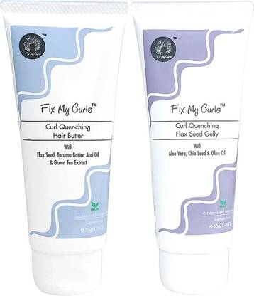 Fix My Curls Curl Quenching Moisture Bundle for Curly and Wavy Hair, 50g each Hair Gel
