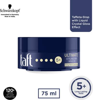 Schwarzkopf TAFT Ultimate Extra Strong Hold 5+ Hair Wax, With Liquid Crystal Gloss Effect Hair Wax