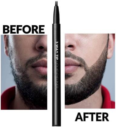 MYEONG 3 Tip Beard Pencil Filler For Men Barber Styling Pen Beard Cream