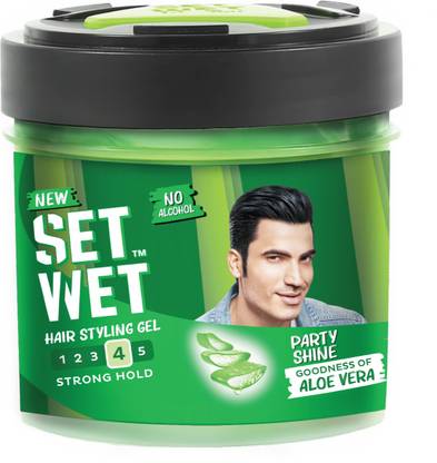SET WET Styling Hair Gel for Men - Party Shine for Strong Hold & High Shine, No Alcohol Hair Gel