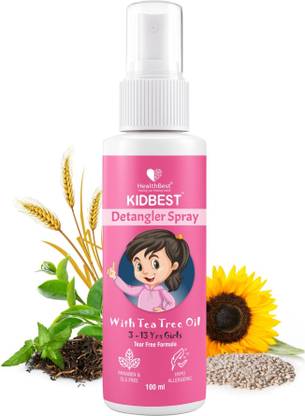 HealthBest Kidbest Detangler Spray for Kids Hair | Soft & Shiny Hair |Tea Tree Oil | 100ml Hair Spray