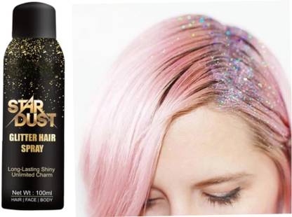KNYUC MART Glitter Hair Spray, Long Lasting Shiny Unlimited Charm , Pink Hair Spray