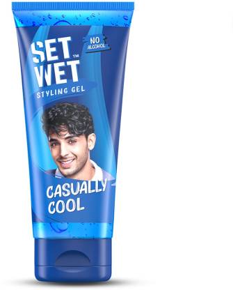 SET WET Styling Hair Gel for Men - Casually Cool for Medium Hold & High Shine,No Alcohol Hair Gel