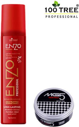 100Tree Enzo Hair Hold Spray With MG5 Hair Wax 100g-Super Hold Hair Styler Hair Spray