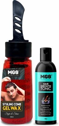 MG8 Hair Styling comb gel wax 250ml & Hair growth Tonic 100ml Combo Pack For Men Hair Wax