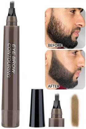 WOONGMI Waterproof Beard Pen for Men Mustache Repair Shape, Long Lasting Coverage Beard Cream