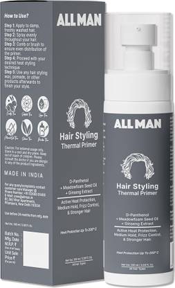 ALL MAN Hair Styling Thermal Primer, Hair Spray, Heat Protection 200°C, Volume & Texture Hair Spray