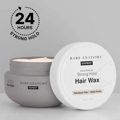 BARE ANATOMY Hair Wax for 24 Hours Strong Hold - Restylable, Easily Removable & Non Greasy Hair Wax