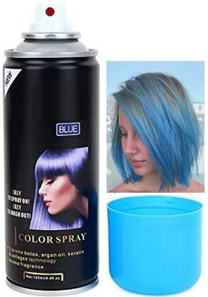 HUZURLU Perfectly matches and blends temporary hair spray . , sky blue