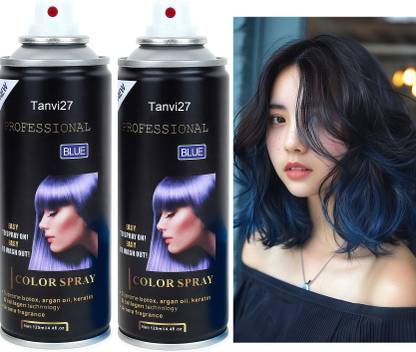 tanvi27 Combo Hair Color Spray With Aroma Fragrance, Blue Shimmery Shiny Hair Spray