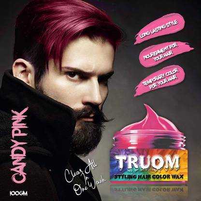 TRUOM Pink Hair Wax Same As Picture Color Hair Cream (Temporary) Hair Wax (100 g) Hair Mousse