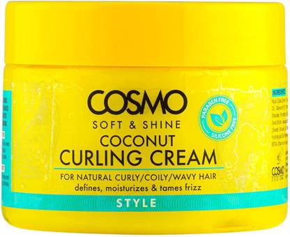 COSMO Soft & Shine Coconut Curling Cream, Defines, Moisturizes, and Tames Frizz Hair Cream