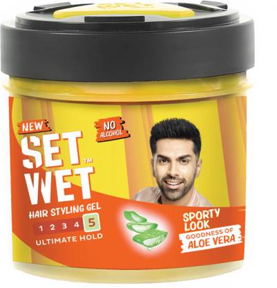 SET WET Styling Hair Gel for Men - Sport Extreme, Extreme Hold & High Shine, No Alcohol Hair Gel