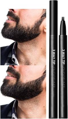 WOONGMI 3 Way Tip Charming Black Liquid Eyeliner And Beard Pen Beard Cream
