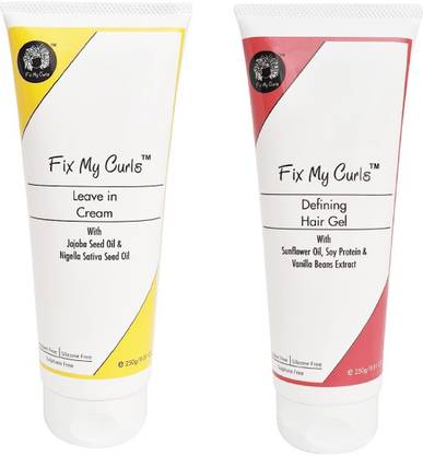 Fix My Curls Protein Curl Cream & Gel|For Curly,Wavy,Frizzy Hair | Silicone Free| 250gm Each Hair Lotion