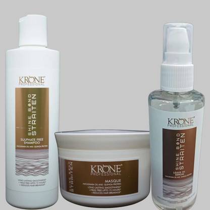 The Pro Homes Krone Professional Shine Bond Straiten Sulfate free Shampoo mask 200ml Each & Serum 100ml
