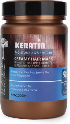 Calveo Keratin Creamy Hair Mask for Straight Shiny Hair Treats Dull, Dry, Damaged Hair