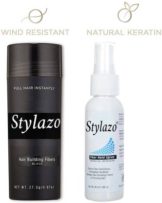 Stylazo Hair Building Fibers for Thickening, & Hair Loss Concealer 27.5+35ml spray