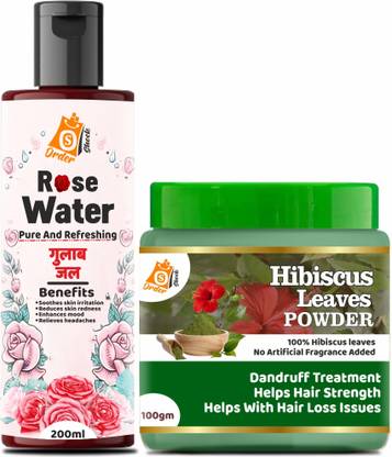 Ordershock Hibiscus Leaves Hair Powder For Face Care & Hair Care Powder Rose Water