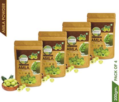 FeelNature 100% Amla Powder – Vitamin C for Hair Growth & Scalp Nourishment (4 Zip Pouch)