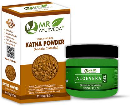 MR Ayurveda Katha Powder & Aloe Vera Gel With Neem | Tulsi - Pack of 2