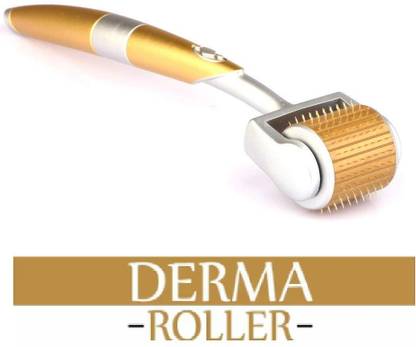 Maange Derma Roller Cosmetic Micro Needling Instrument (Golden, 0.50mm)