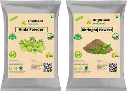 Brightland Pure&Natural Amla and Bhringraj Powder Combo [60gm Each]