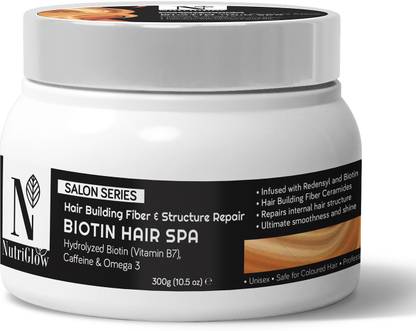 NutriGlow Biotin Hair Spa With Vitamin B7 For Hair Building Fiber and Structure Repair