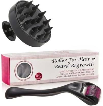 ESZAZX Derma Roller for Beard Hair Skin & Hair Scalp Massager Shampoo Brush