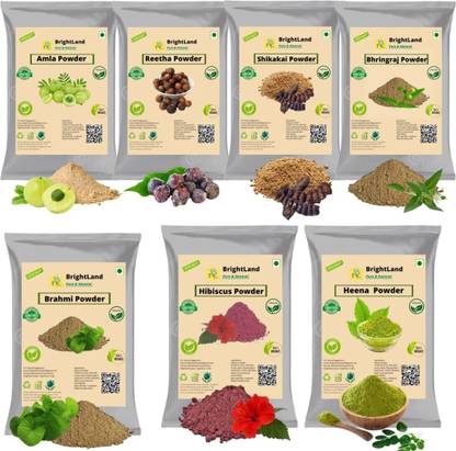 Brightland 100% Bio Organic Amla Reetha Shikakai Hibiscus