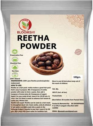 BLOOMSHI 100% Natural & Organic Reetha powder for hair Growth & Boost Hair Volume