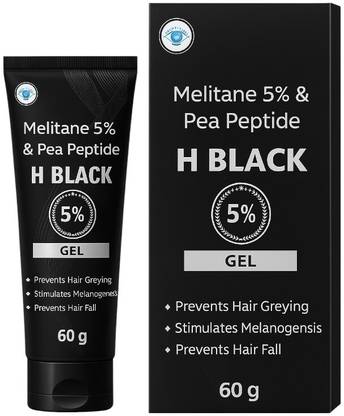 H BLACK H - Black Gel Anti-Greying Hair Gel, Enriched with Pea Peptide & Melitane, 50ml
