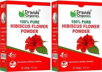 Dravida Organics 100% Pure Hibiscus Powder (Pack of 2)