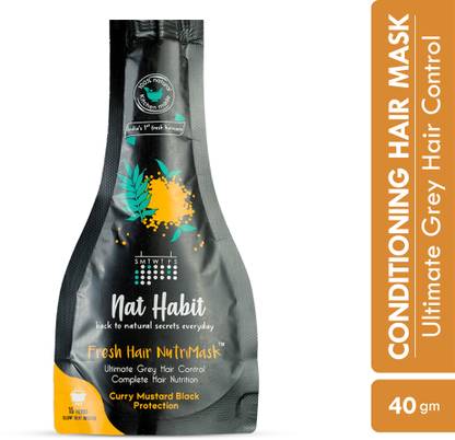 Nat Habit Cury Mustard FRESH Hair Mask (NutriMask) | Anti-Greying, Hair Smoothening |