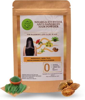 NISARGA AYURVEDA Anti-Dandruff Powder for Remove Dandruff with Tulsi and Neem