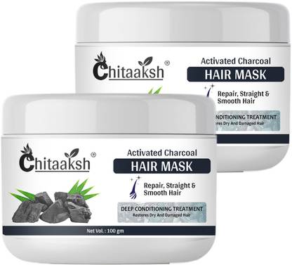 CHITAAKSH Activated Charcoal Hair Spa & Hair Mask Deep Cleansing Scalp Scrub (Pack of 2)