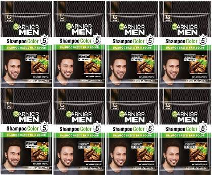 GARNIER Men shampoo color based hair color 100% Grey Coverage 3.0 Brown Black