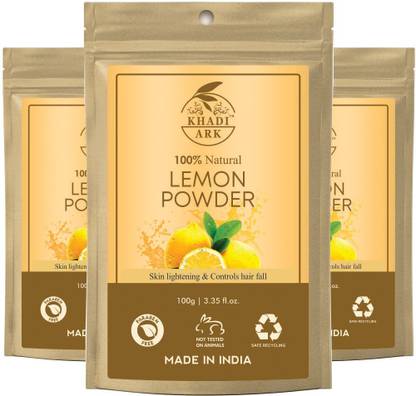 Khadi Ark Lemon Powder 100% Pure Natural For Hair Growth (Pack of 3, 100 GM Each)