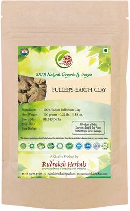 RUDRAKSHHERBALS Fuller's Earth Clay 100% Solum Fullonum Clay