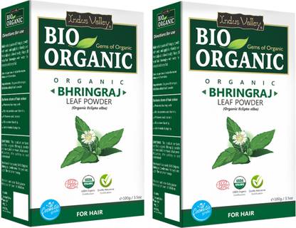 Indus Valley Bio Organic 100% Natural Bhringraj Powder for Hair Care pack of 2