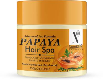 NutriGlow NATURAL'S Advanced Pro Formula Papaya Spa with Argan Oil for Shiny & Bouncy Hair
