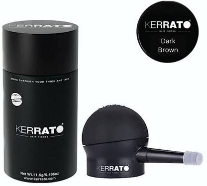 KERRATO HAIR FIBRES For Thinning Hair (Dark Brown) and Pump Applicator
