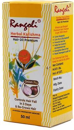 RANGOLI Herbal Karishma Premium Hair Oil Ayurvedic Hairfall Prevention Oil for Dry Scalp