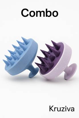 Kruziva Scalp Massager Brush Set of 2 | Relaxation & Hair Growth Stimulation Combo Pack
