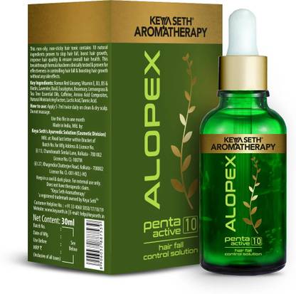 KEYA SETH AROMATHERAPY Alopex Penta Active10,Hair Growth Serum,Clinically Proven,Red Ginseng & Rosemary