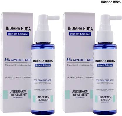 INDIANA HUDA Dermmaddoc 5% Glycolic Acid Underarm Spray 100ml x2 - Odor Neutralizer