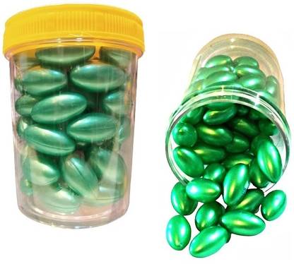 HUZURLU Vitamin-e Hair Capsules For hair Fall,Anti-dandruff, Shinning (green)